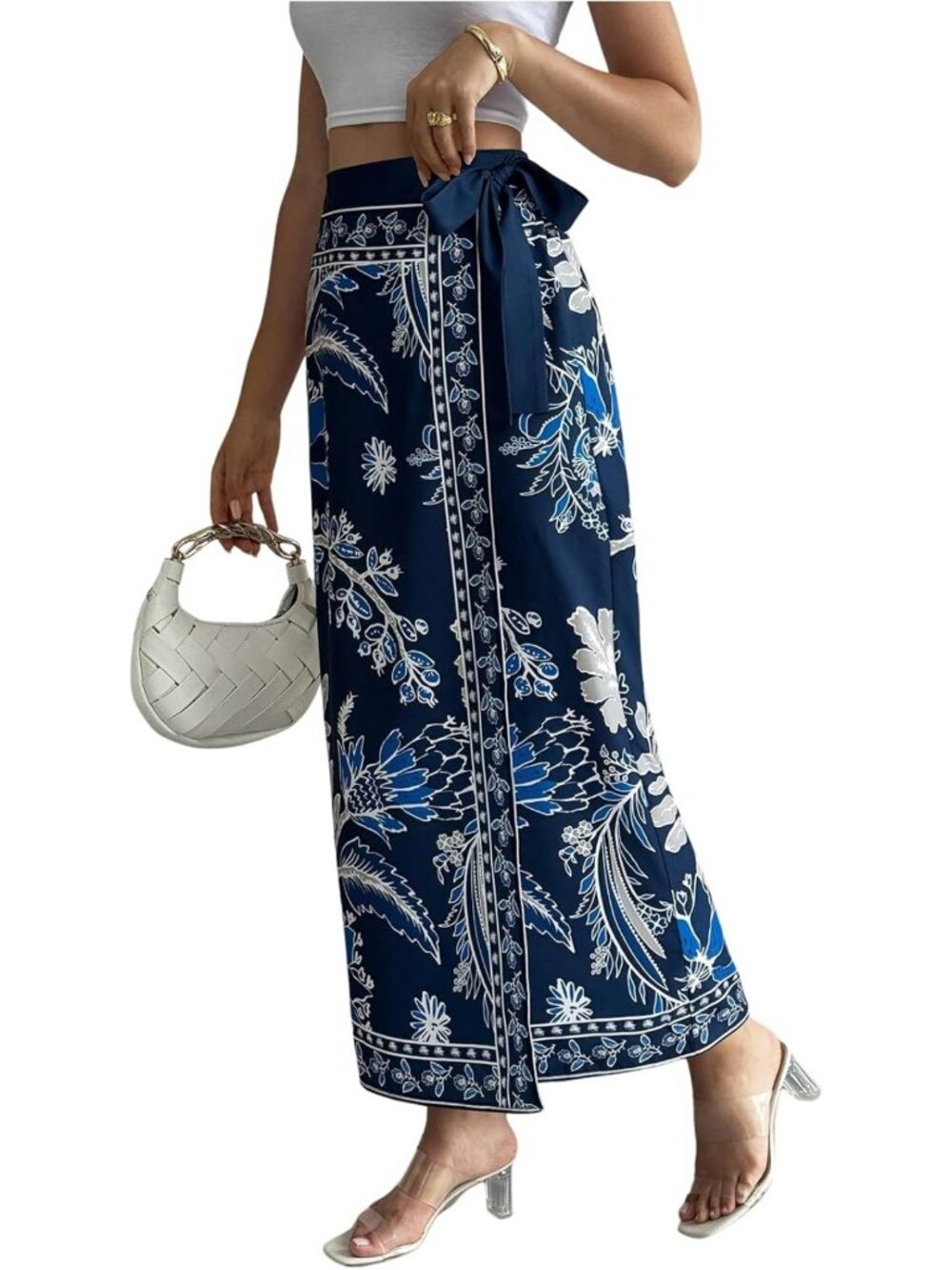 Floral Maxi Wrap Skirt for Women | High Waisted Long Skirt | Summer Fashion